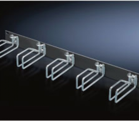 Cable management panel with steel rings