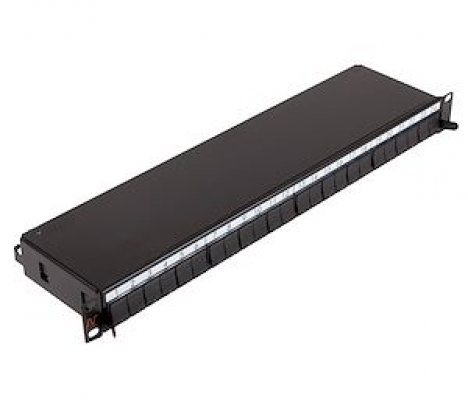 LANmark -  1HU Modular for 24 Copper  snap-in Sliding Patchpanel