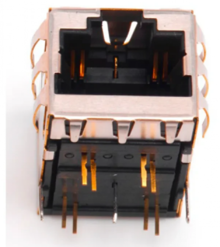 GG45 RIGHT ANGLE 8 CONTACT JACK FOR PCB MOUNT, Aginode - Nexans 