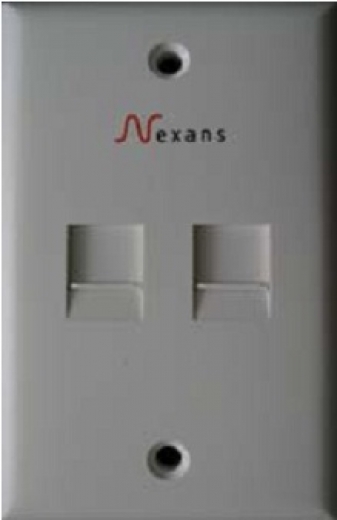 LANmark US style Wallplate 2 Snap-In Single Gang White, Aginode - Nexans