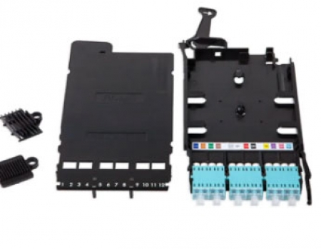 LANmark-OF ENSPACE Adaptor Module 12 LC Multimode Aqua Shutters Integrated