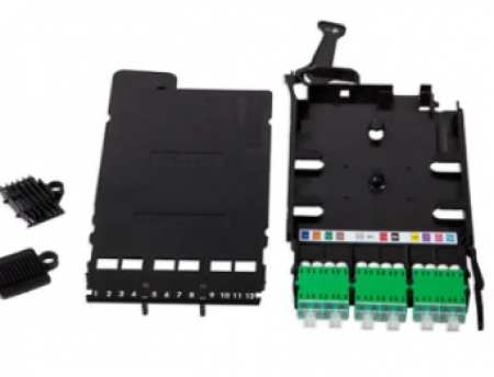 LANmark-OF ENSPACE Adaptor Module 12 LC/APC Singlemode Green Shutters Integrated