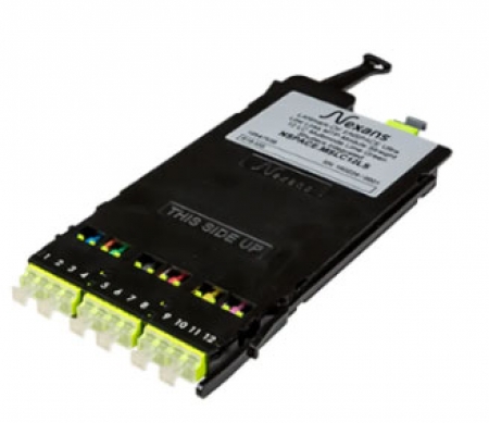 LANmark-OF Ultra Low Loss ENSPACE MTP-Module Straight 12 LC Multimode OM5 Lime Green Shutters Integr