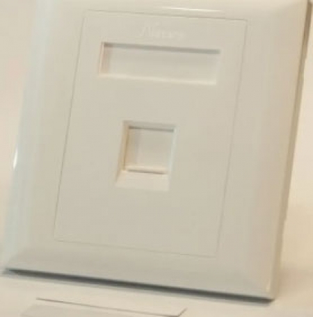 UK STYLE 86 X 86 FACEPLATE 1 PORT KEYSTONE ,WHITE , Aginode - Nexans 