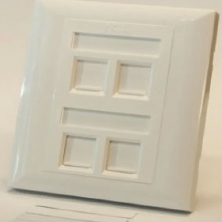 UK STYLE 86 X 86 FACEPLATE 1 PORT KEYSTONE ,WHITE, Aginode _ Nexans 