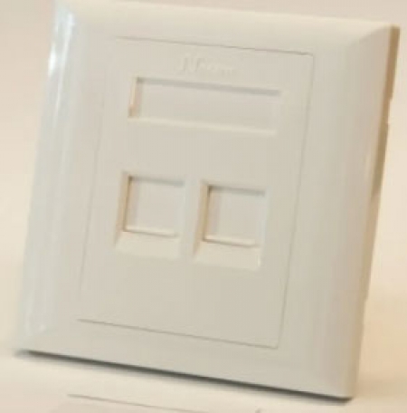 UK STYLE 86 X 86 FACEPLATE 2 PORTS KEYSTONE ,WHITE, Aginode - Nexans 