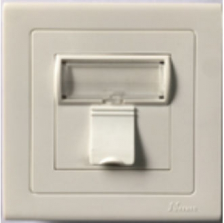 UK Style 86×86 Faceplate 1 port Snap-In White, Aginode - Nexans 